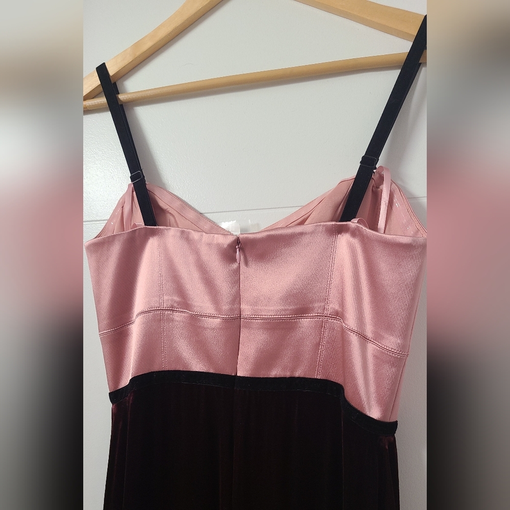 NWT Jill Stuart Strapless Two-Tone Silk Velvet Column Evening Gown - Picture 5 of 7